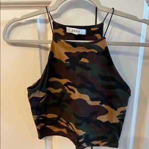 GAZE Camo Cropped Tank Sz.S